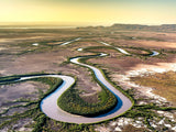 aerial view of king river, the Kimberley, Western Australia