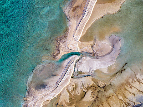 aerial photo of shark bay, western australia