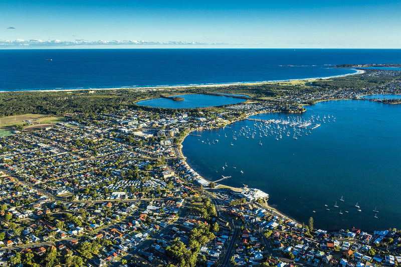 aerial photography of Lake Macquarie