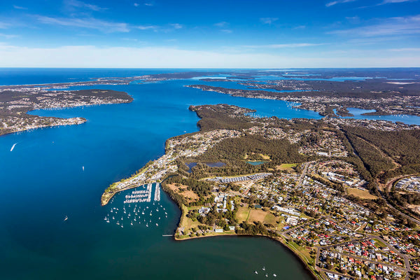 aerial photo of marking point, lake macquarie