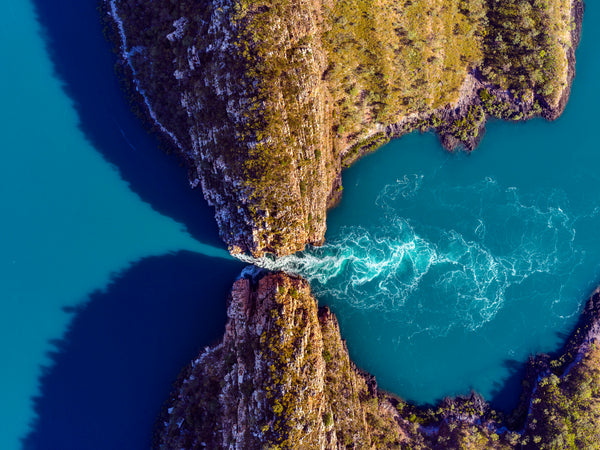 aerial photography of horizontal falls australia