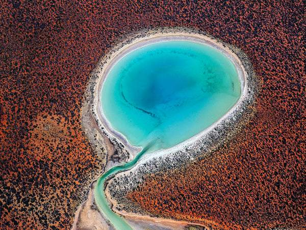 aerial photo lake nabberu shark bay western australia
