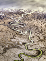 aerial photo river meandering to menindee lakes reflections in water nsw airphoto australia