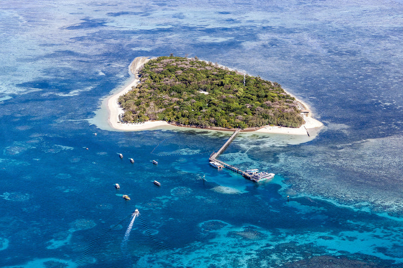 aerial photography of green island Great Barrier Reef