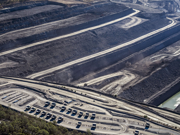 aerial view of coal mine hunter valley australia