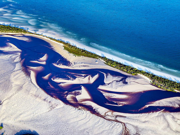 aerial view of K'gari, Fraser Island, australia