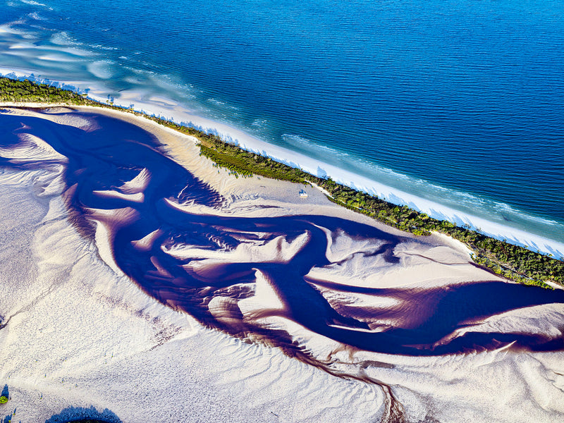 aerial view of K'gari, Fraser Island, australia