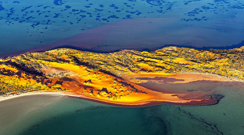 aerial photo of shark bay, Western Australia