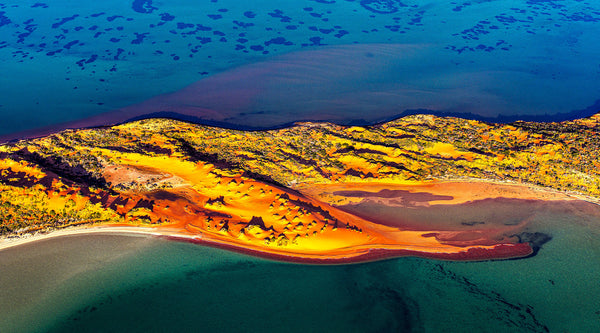 aerial view of shark bay, Western Australia
