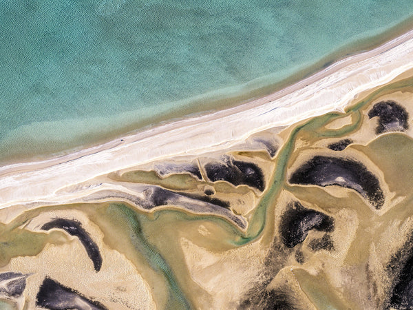aerial photography of shark bay, australia