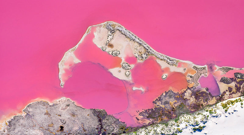 aerial image of Hutt lagoon, Western Australia