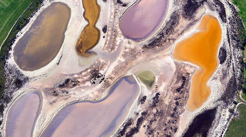 aerial view of small lakes Western Australia