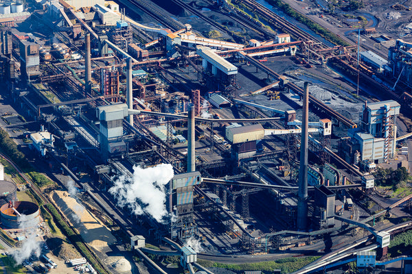 aerial view of port Kembla steelworks