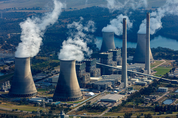 aerial view of Bayswater Power station, hunter valley, nsw, australia