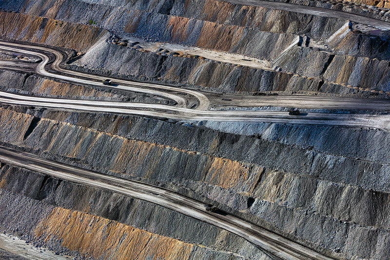 aerial photo of open cut coal mining hunter valley australia