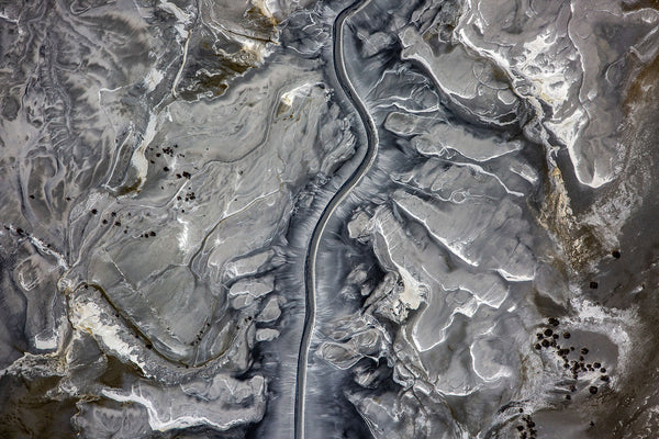 aerial view of coal tailings from coal power station