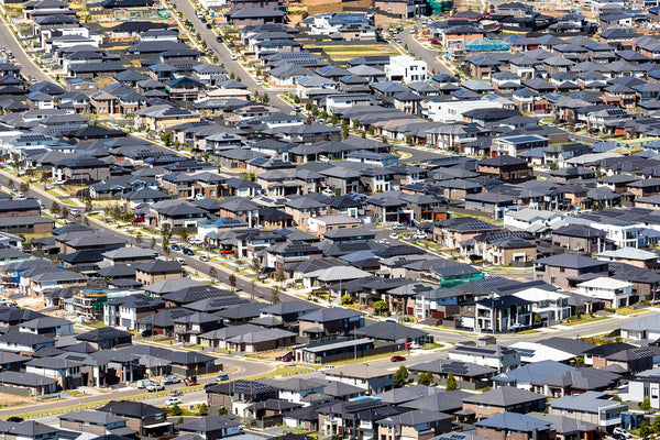 aerial view of residential housing estate, Sydney, australia