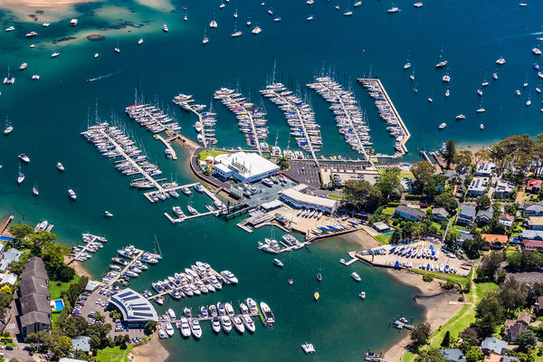 aerial photo of royal prince Alfred yacht club, Sydney
