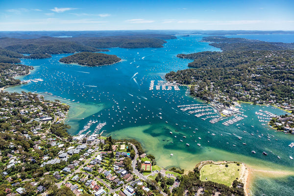aerial photography of Pittwater, Sydney