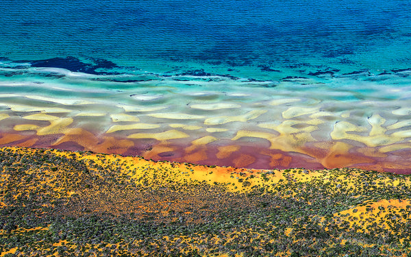 aerial view of shark bay, Western Australia