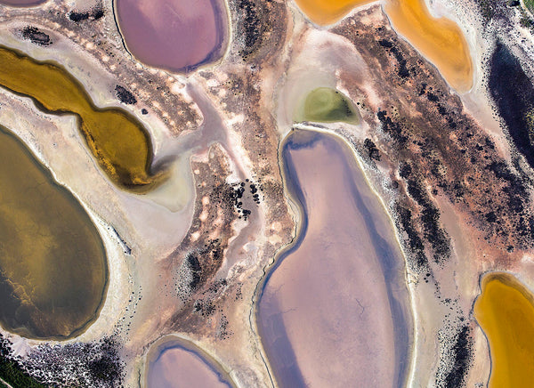 aerial photo of small lakes western australia